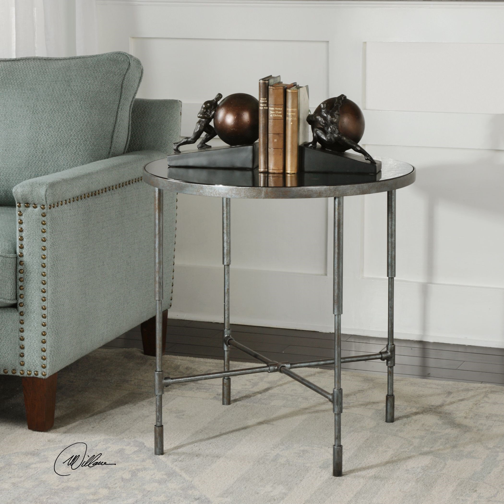 Uttermost Accent Furniture Occasional Tables Vande Aged Steel Accent